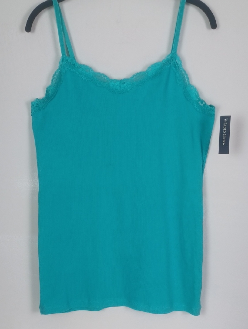 Faded Glory Teal Lace-Trim Camisole XL 16-18